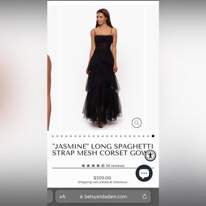 Betsy and Adam Jasmine Dress in black size 6